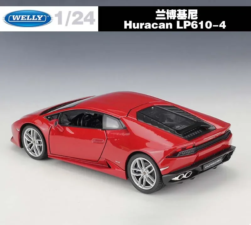 WELLY 1:24 Lamborghini Huracan LP610-4 Model Samochodu Sportowego, Odlewany, Symulacja Klasycznego Auta Zabawki, Metalowy Model Samochodu Ze Stopu Metali, Prezent Dla Chłopców B536