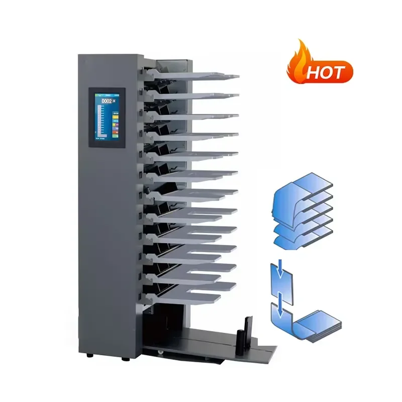 Recycling Machine 2026 Automatic 6/10/12 Bins Paper Collator Machine A4 Booklet Calendar Newspaper Gathering Sorting