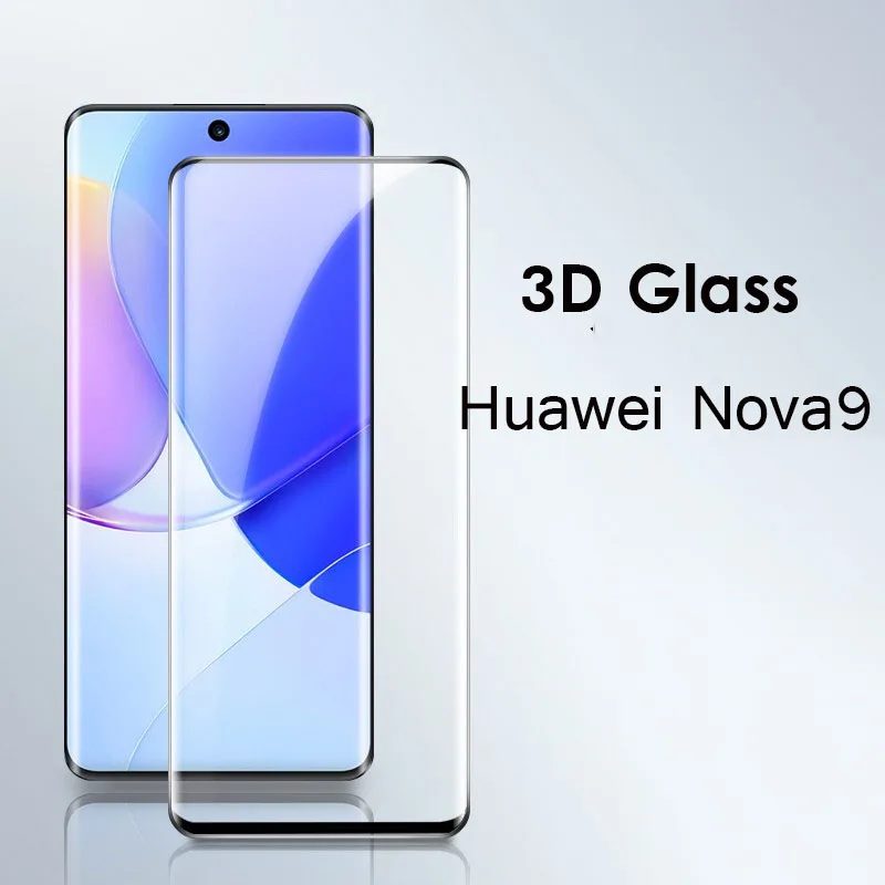 3D изогнутый край Полное покрытие закаленное стекло для Huawei Nova 9 8 Nova9 защита для экрана с синим матовым защитным стеклом