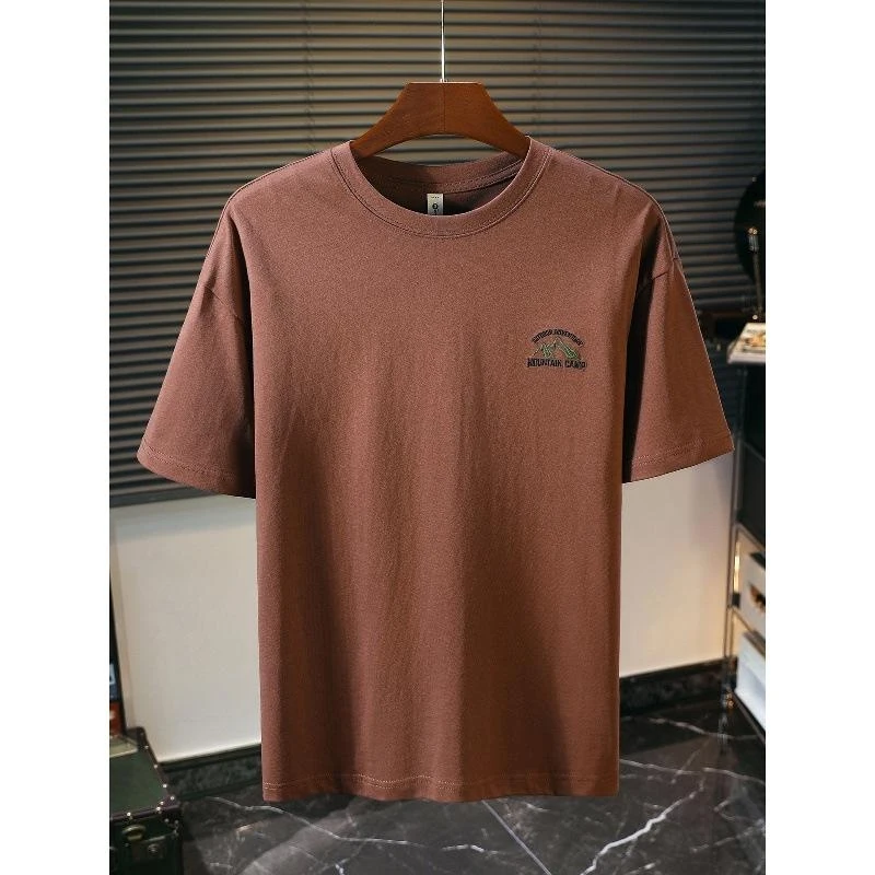 Men's Summer T-Shirt 2026 Heavyweight Short Sleeve American Print Oversized Loose High Street Style Versatile Daily Casual