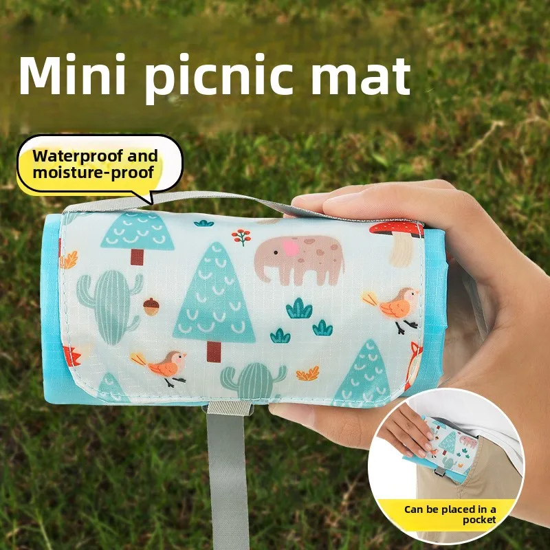 ポータブル屋外ピクニックマットミニポケットビーチ防水キャンプ砂よけグランドクロスピクニッククロス旅行観光