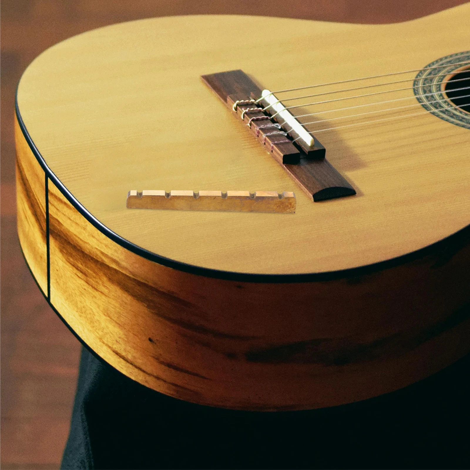 

Copper Pillow Brass Guitar Nut Replacement Accesories Upper Acoustic Parts Slotted Bridge Bone Nuts