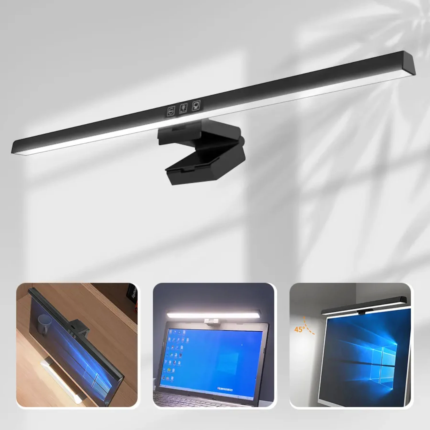 

Eye-Care Desk Lamp 33-50cm Computer Monitor Light USB Powered Hanging Table Lamp Stepless Dimming Reading