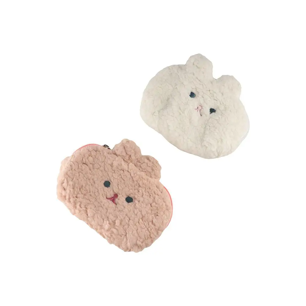 Large Capacity Plush Rabbit Coin Purse Zipper Plush Rabbit Animal Rabbit Money Bags Anime Cartoon Animal Zipper Bags