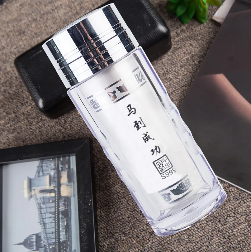 

Personalized fingerprint silver cup gift cup, modern simple and fashionable drinking cup, vacuum insulated water cup, handmade