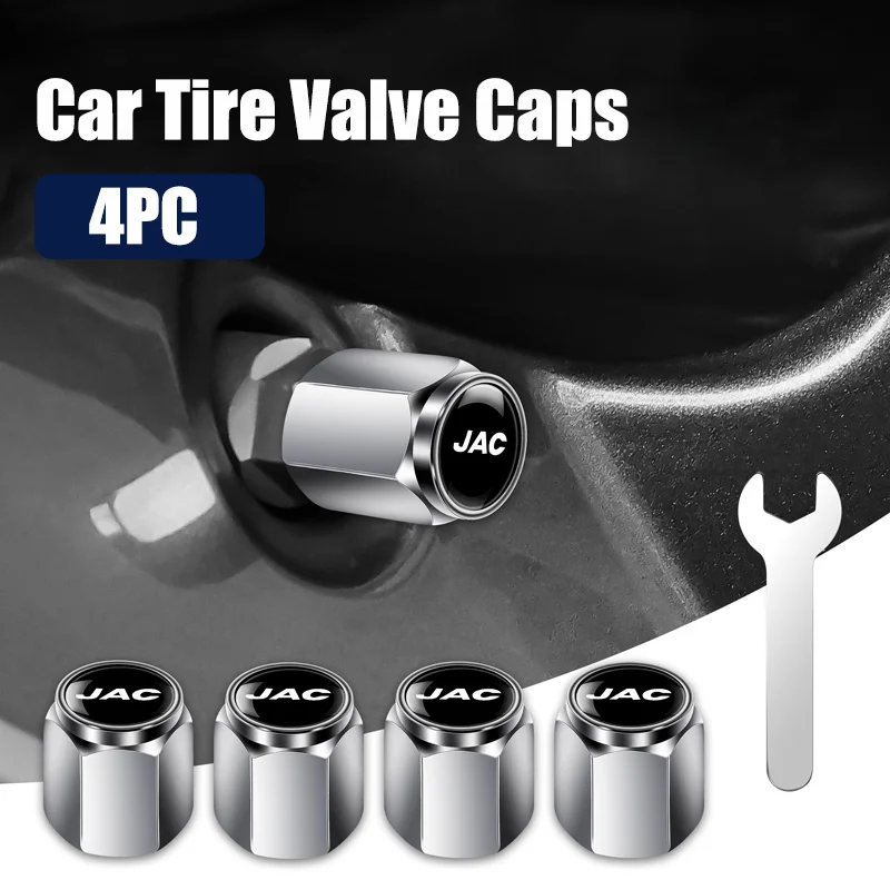 4pcs Car Wheel Tire Valve Caps Tyre Stem Covers Airdust Waterproof For JAC Refine J3 J2 S5 A5 J5 J6 J4 Vapour S2 T8 Accessories