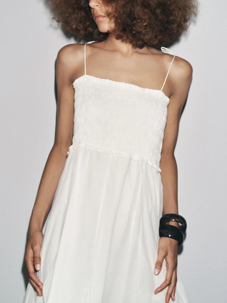 Summer New Arrival Women's Midi Dr with  Knot 2025 High Waist mid Length Gown for Par Pure Color No Sve