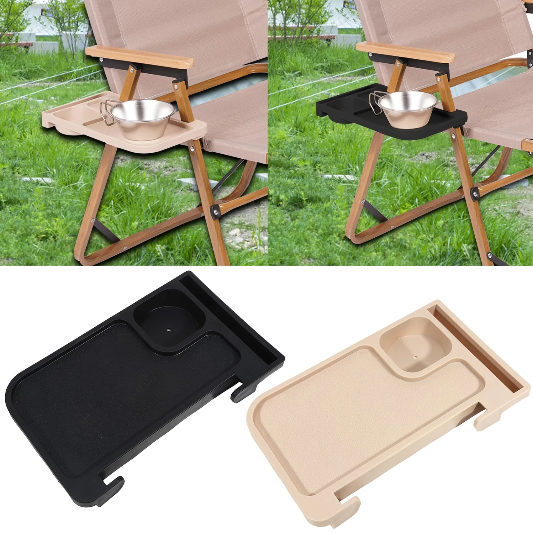 Recliner Chair Clip on Side Desk Portable Cup Phone Holder Tray Multipurpose Travel-friendly for Outdoor Camping Accessories