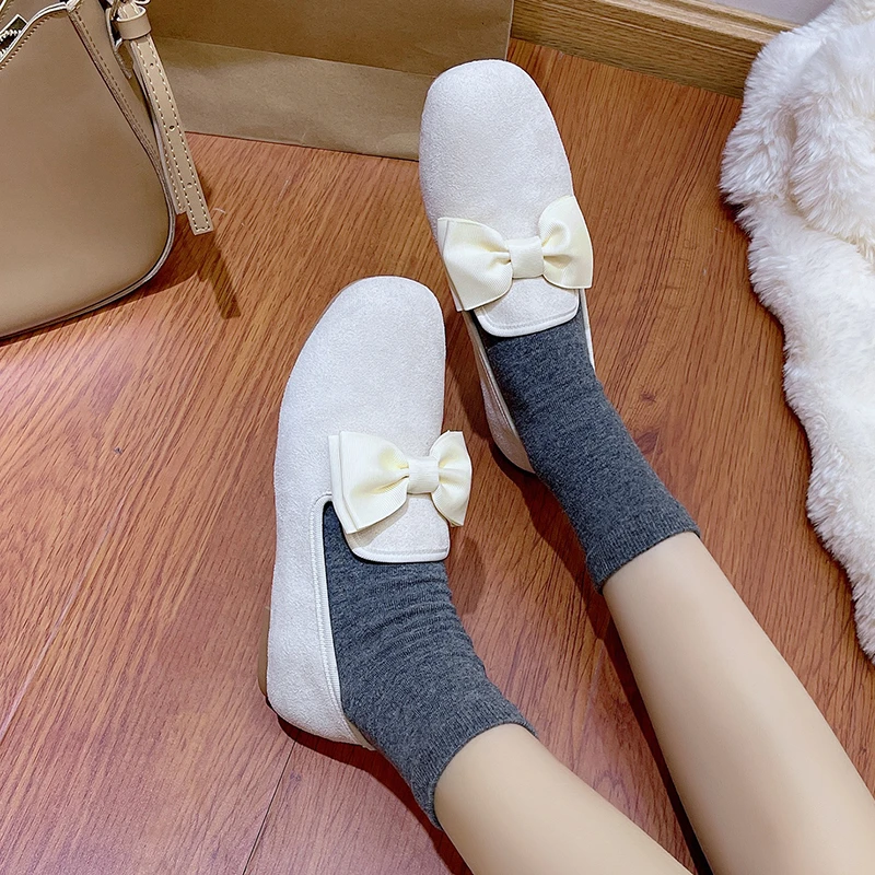 

Thin sole foldable ballet flats women travel hotel shoes wide foot ladies butterfly knot loafers woman orthopedic shoe