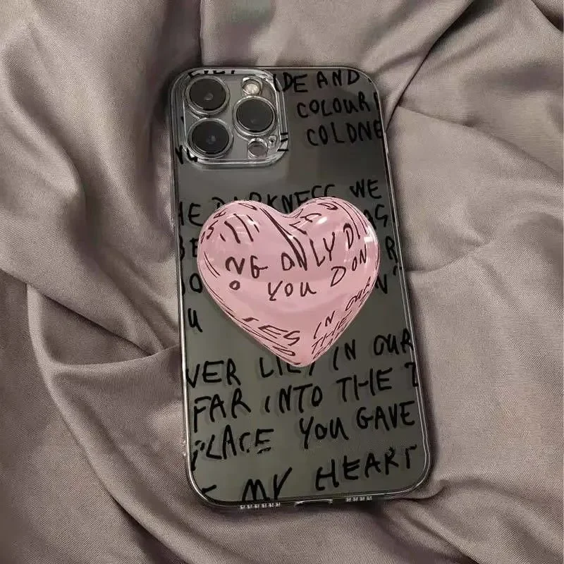 Korean Full screen text Phone Case iPhone16 Pro Max15 14 13 12 11XR XS Max7 8PlusY2K Light luxury style Soft protective shell
