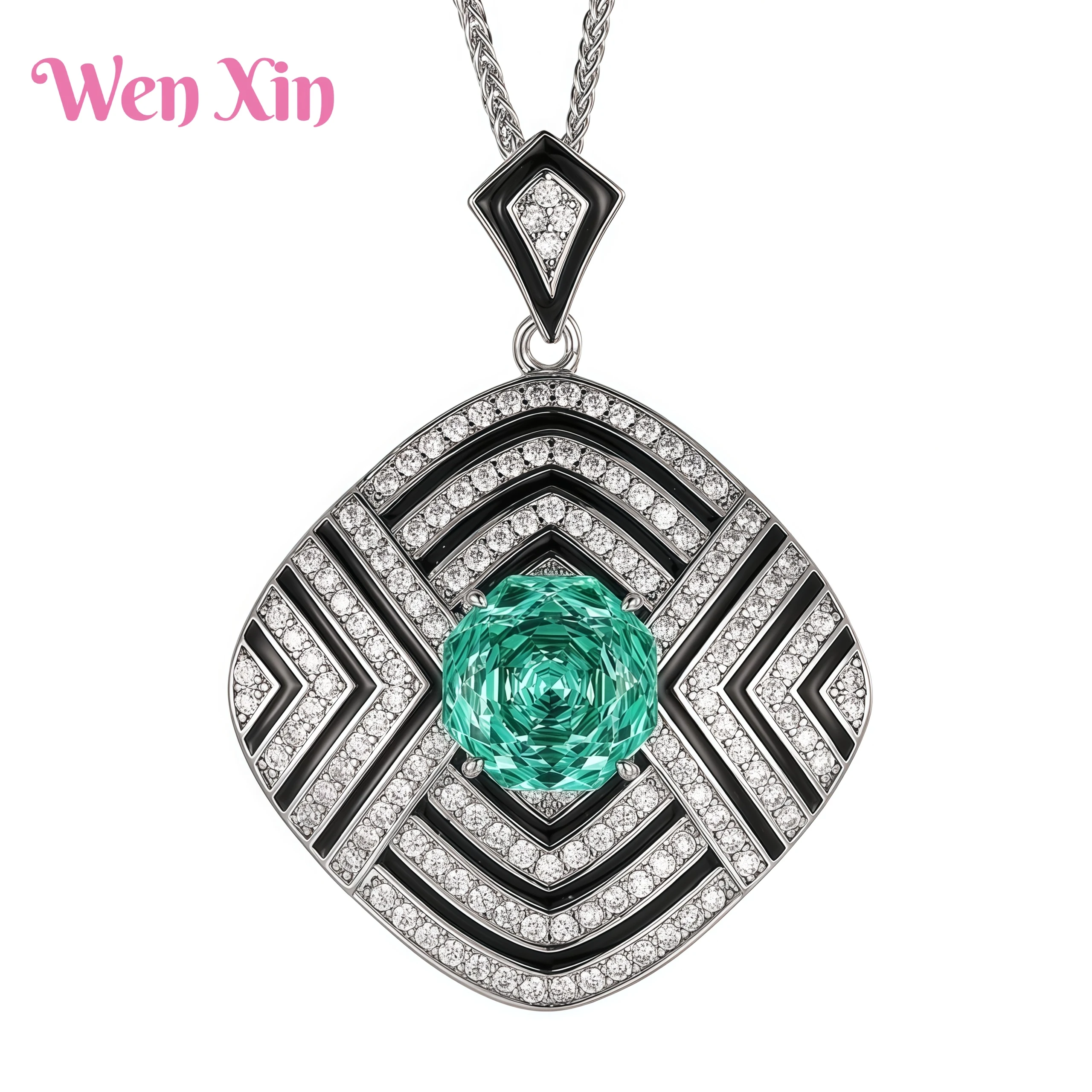 

WENXIN Brand MUSHAN MCT New Top Grade Quality Light Luxury Rose Pendant Necklace Women Red Treasure Diamond Pendant Set Jewelry