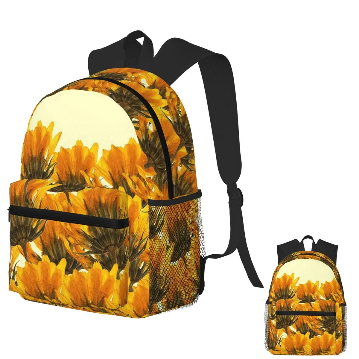 

Sunflower Pressed Flowers Pattern Student Backpack School Bag Hiking Travel Daypack for Men Women Bookbag Shoulder Bags