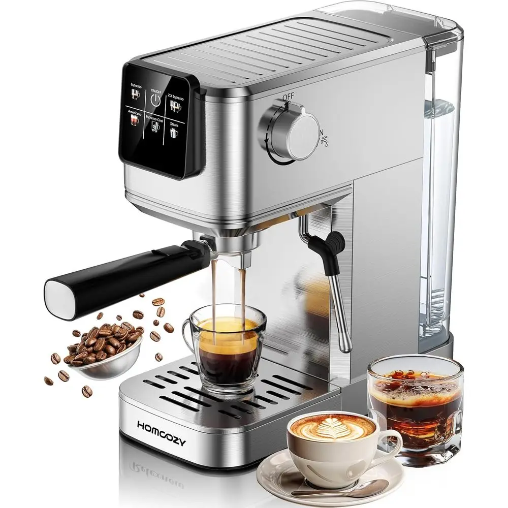 

20 Bar Coee hine with RaCold Brew Technology, Milk rother, Touch Sn Control, Compact Water Tank, Ideal or Lattes, puccinos, Amer