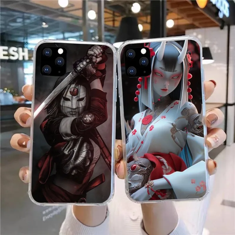 Oni Ronin Girl Smart Phone Case for Huawei P50 P40 P30 Pro Mate 40 30 Pro Nova 8 8i Y7P Honor Clear Phone Cover Funda