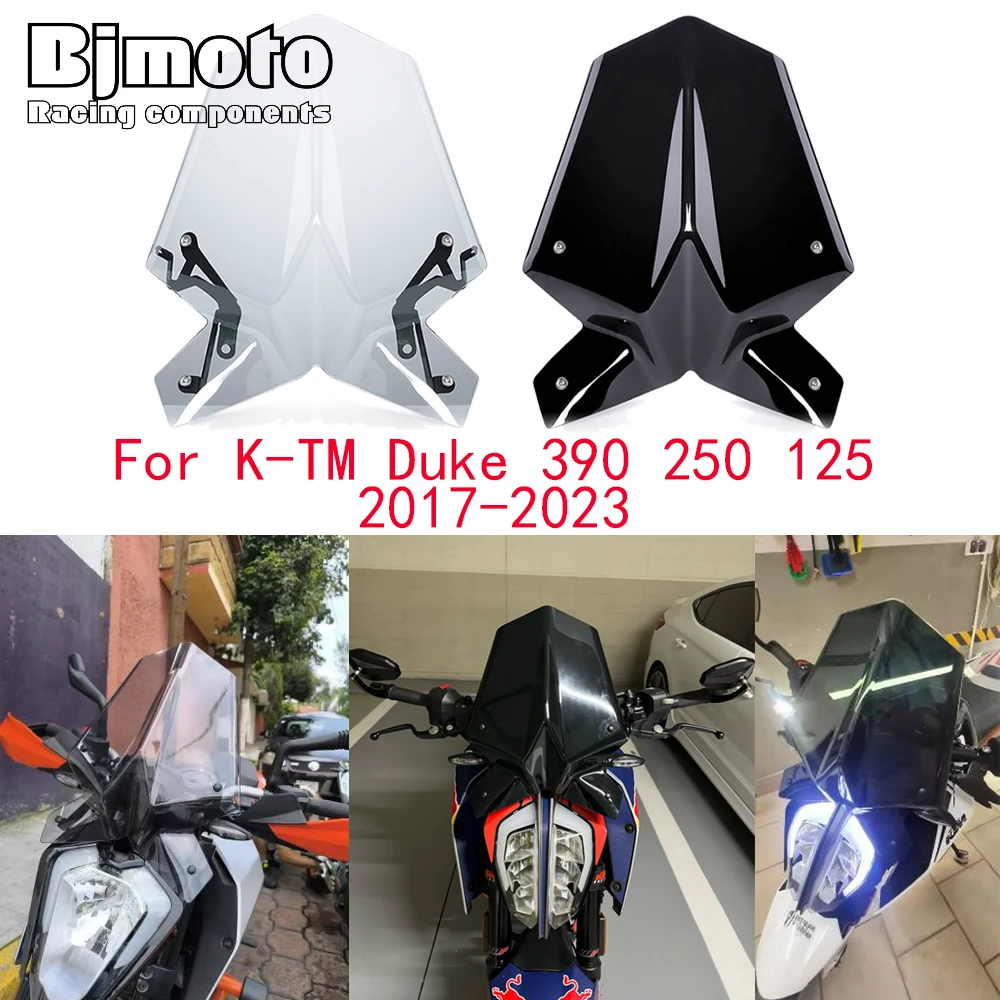 

For K-TM Duke 390 250 125 Windscreen Windshield Motorcycle Wind Deflector For Duke-390 Duke390 Duke250 Duke125 2017-2023