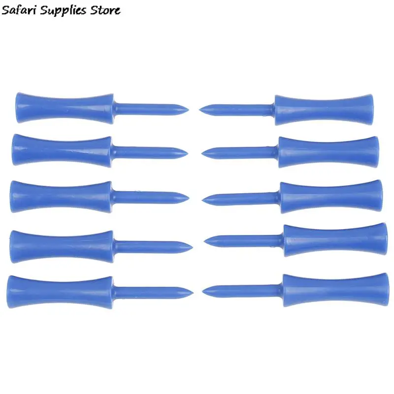 50Pcs/lot Plastic Golf Tees 68mm Durable Rubber Cushion Top Golf Tee Blue Color