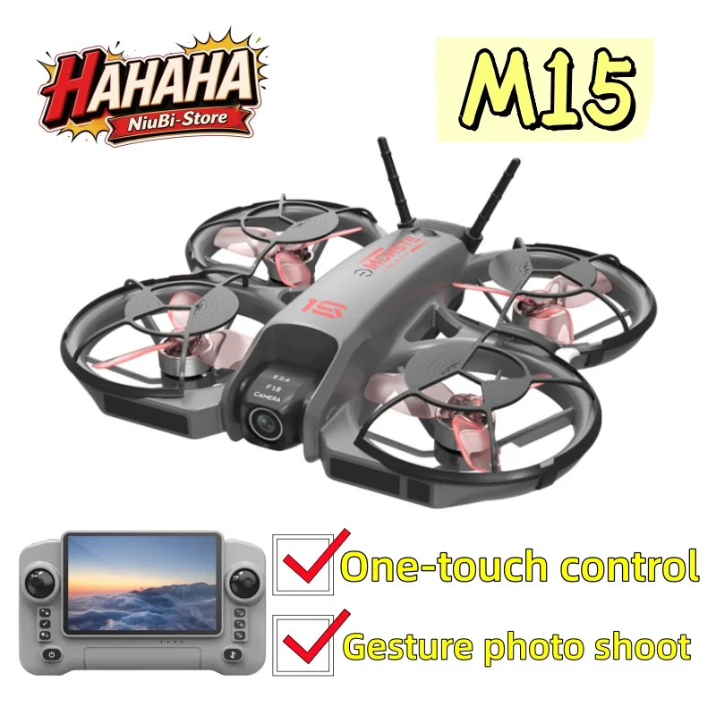 2026 New M15 Drone with Screen Brushless Optical Stream Positioning Quadcopter with Camera FPV Traverser Novice Toy Airplane
