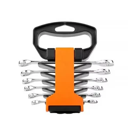 Combination Wrench Set, Metric/SAE, Wrench with Tool, Drop Forged Steel,8-13mm, 12-Point, CR-V Steel, Organized in Wrench Holder