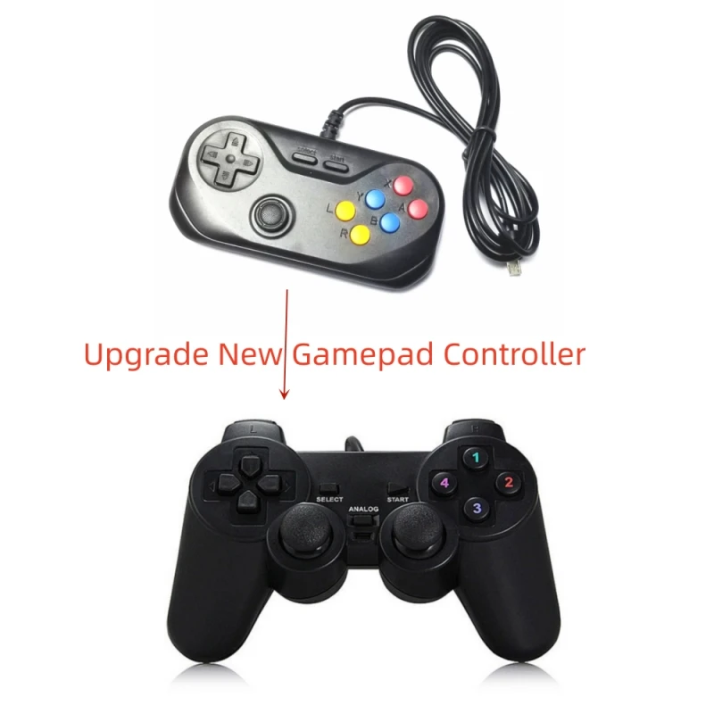 Console de jogos portátil com joystick, controlador gamepads para Q900, PS7000, 2 pcs, micro usb, botão de seis funções