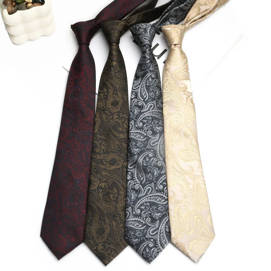 145cm Men's Tie Cashew Nut Dark Pattern Pattern Suit Shirt Clothing Accessories Outdoor Meetings Business Leisure Fashion Tie