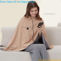 Office USB Electric Heated Blanket Wearable Heated Throw Blanket Adjustable 3 Levels Temperature Machine Washable Warmer Blanket