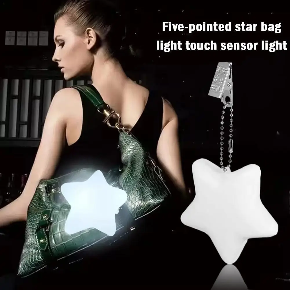 Star-shape Purse LED Light Automatic Motion Sensor Activated Handbag Wallet Lamp Touch Control Decorative Night Light