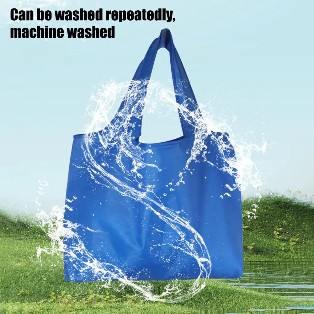 Lightweight Foldable Bags Foldable Grocery Tote Bags Set Capacity Reusable Shopping Bag Holder Solid Color Carrying Bags