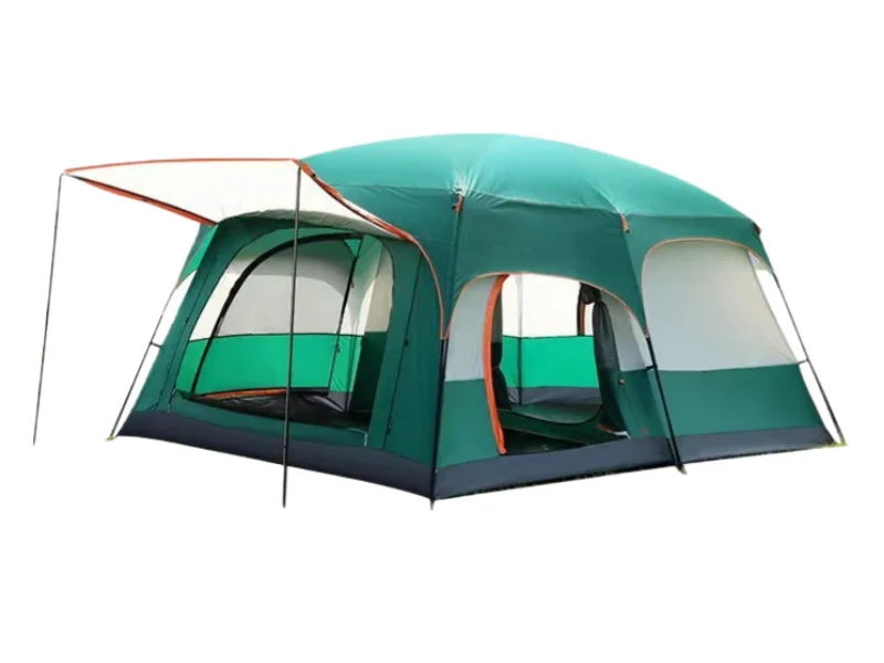 Portable Double Layer Outdoor Camping Tent Waterproof Oxford Foldable Two Bedrooms and One Living Room for 8-12 Persons