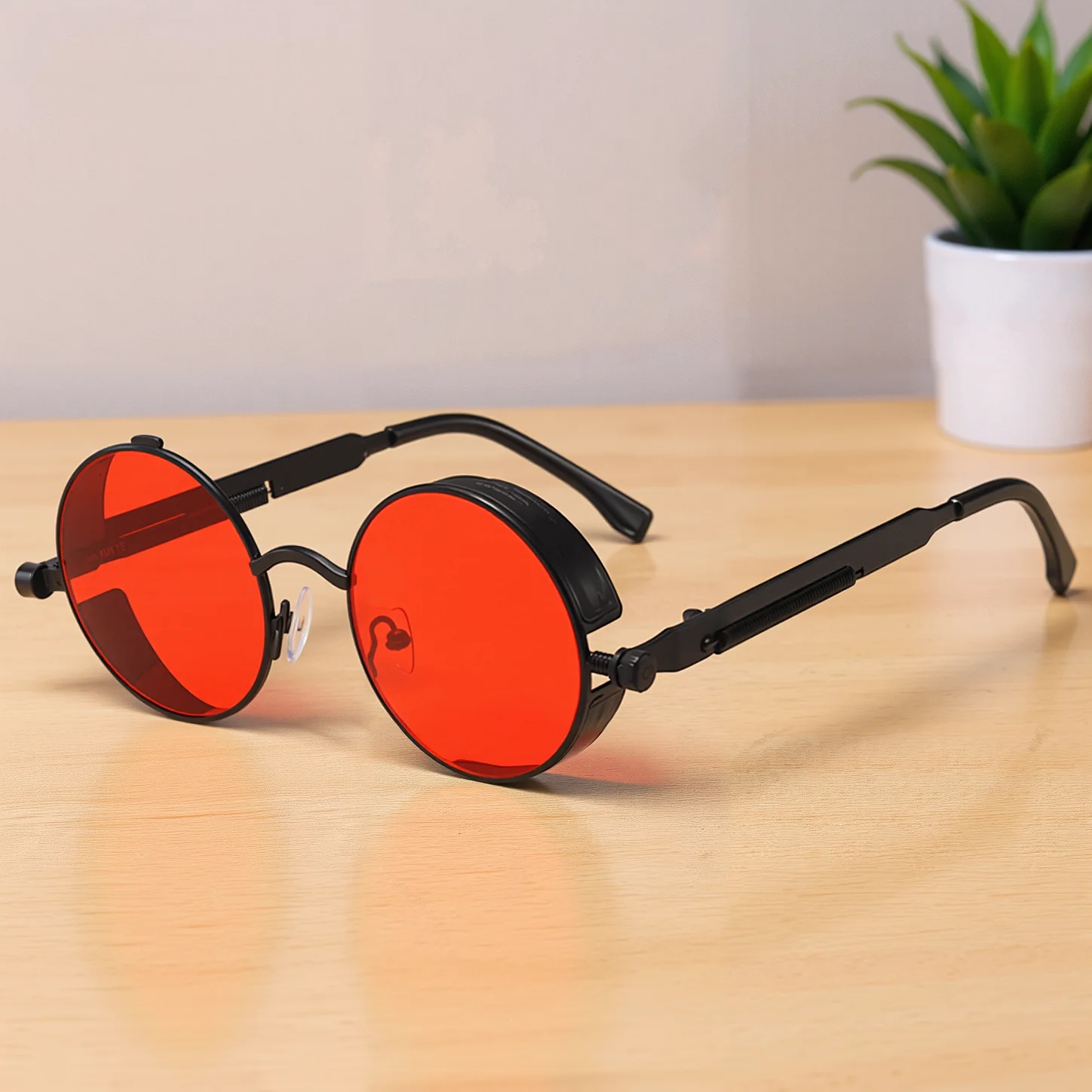 

Steampunk Gothic Sunglasses for Men Women Vintage Round Punk Style Sun Glasses with Alloy Metal Frame 2025 Retro Goggles Shades