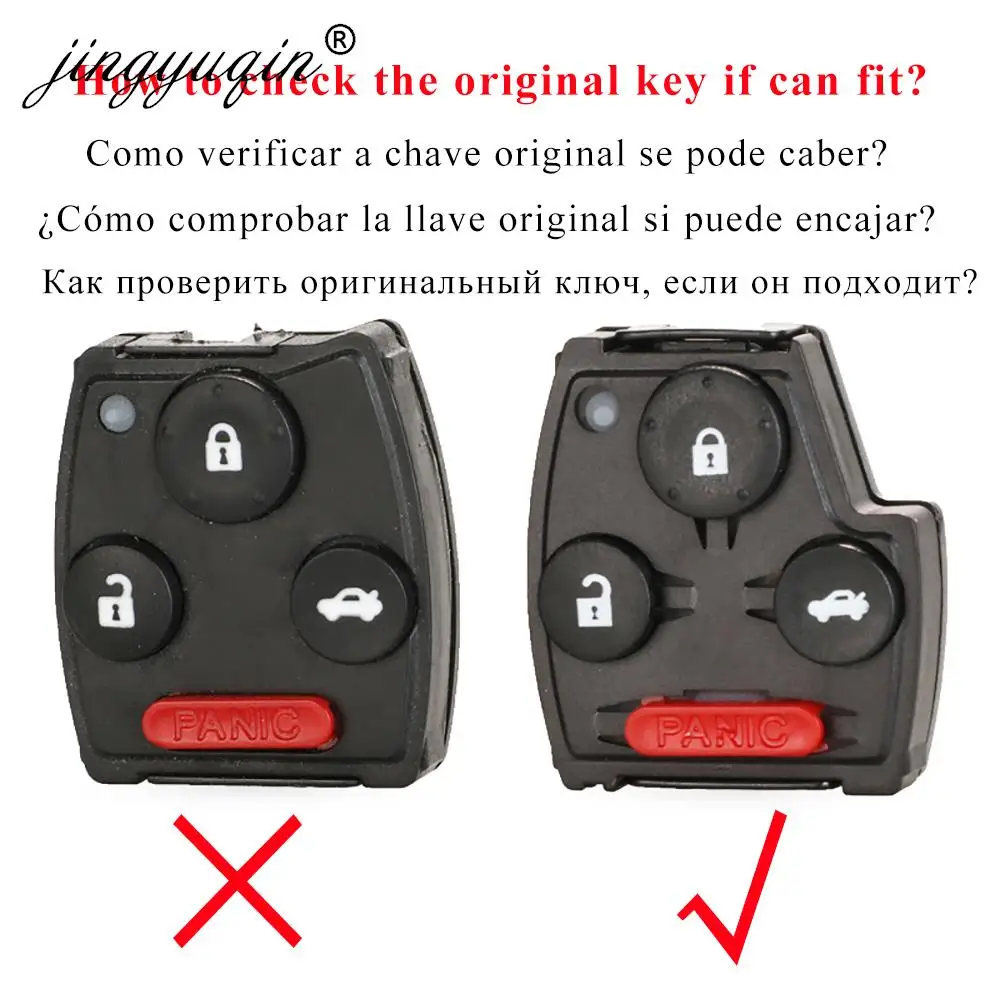 jingyuqin 2/3 Buttons Modified Folding Filp Remote Key Shell For Honda Accord Civic CRV Pilot Fit Odyssey Replacement Fob Case