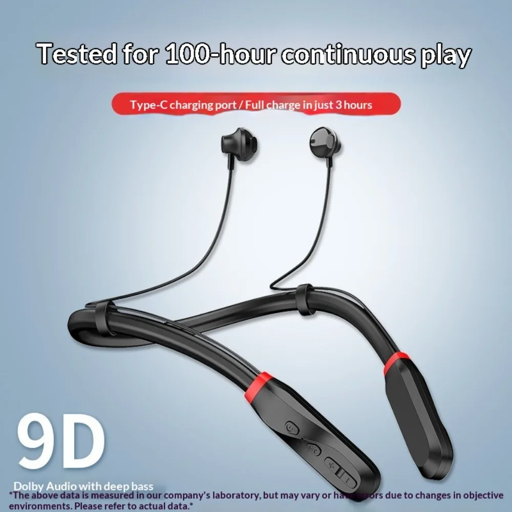 2025 New Neck-hung Bluetooth Headphones High-Definition Lossless Sound Noise Cancellation Ultra-Long Battery Life Sports Fitness