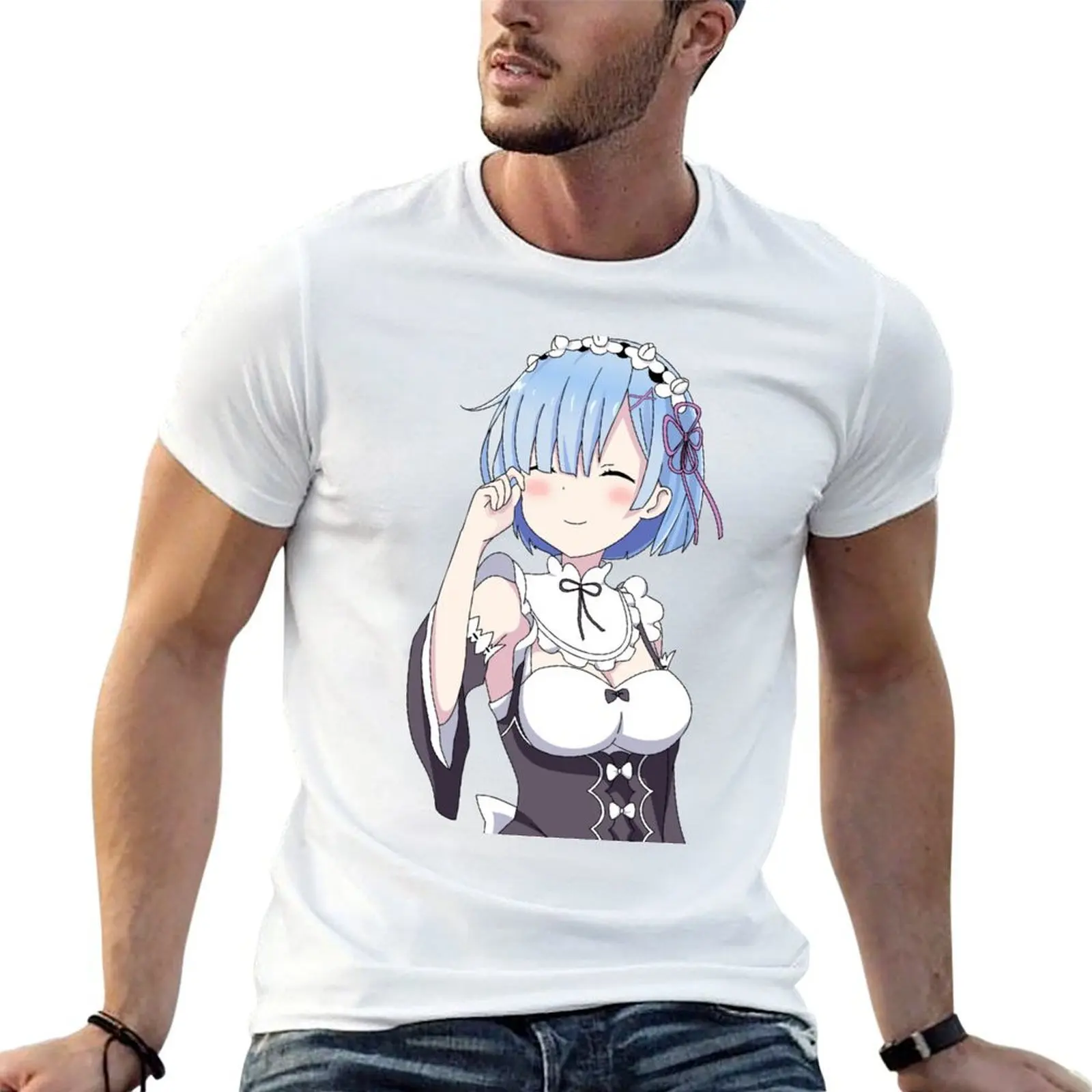 

Rem, Smiling Ver. T-Shirt cotton t shirt pack man t shirts graphic g man t shirts for men T-shirt
