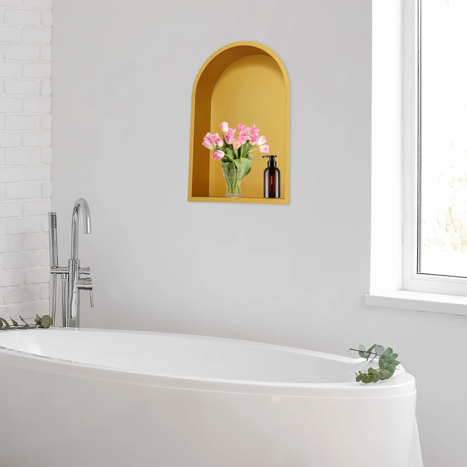 

Gold Dome Niche Bathroom Shower Niche with Lighting Stainless Steel Bathroom Recessed Wall Shelf Hotel Toiletries Wall Box