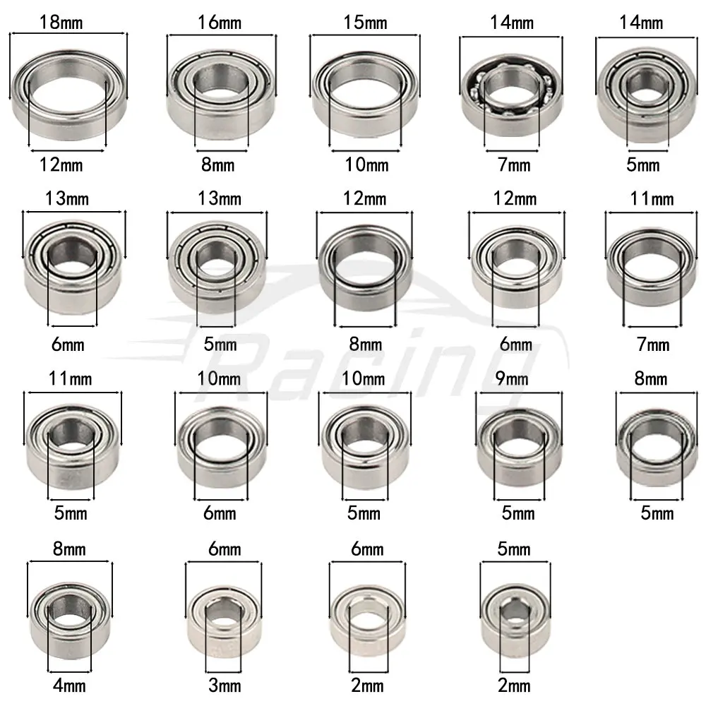 4 Stks/partij Rc Auto Chroomstaal Verzegelde Lagerset 5X2X2.5 6X3X2 10X5X4 10X6X3 11X5X4 12X6X4 13X5X4 14X5 15X10X4 16X8X5 18X12X4Mm