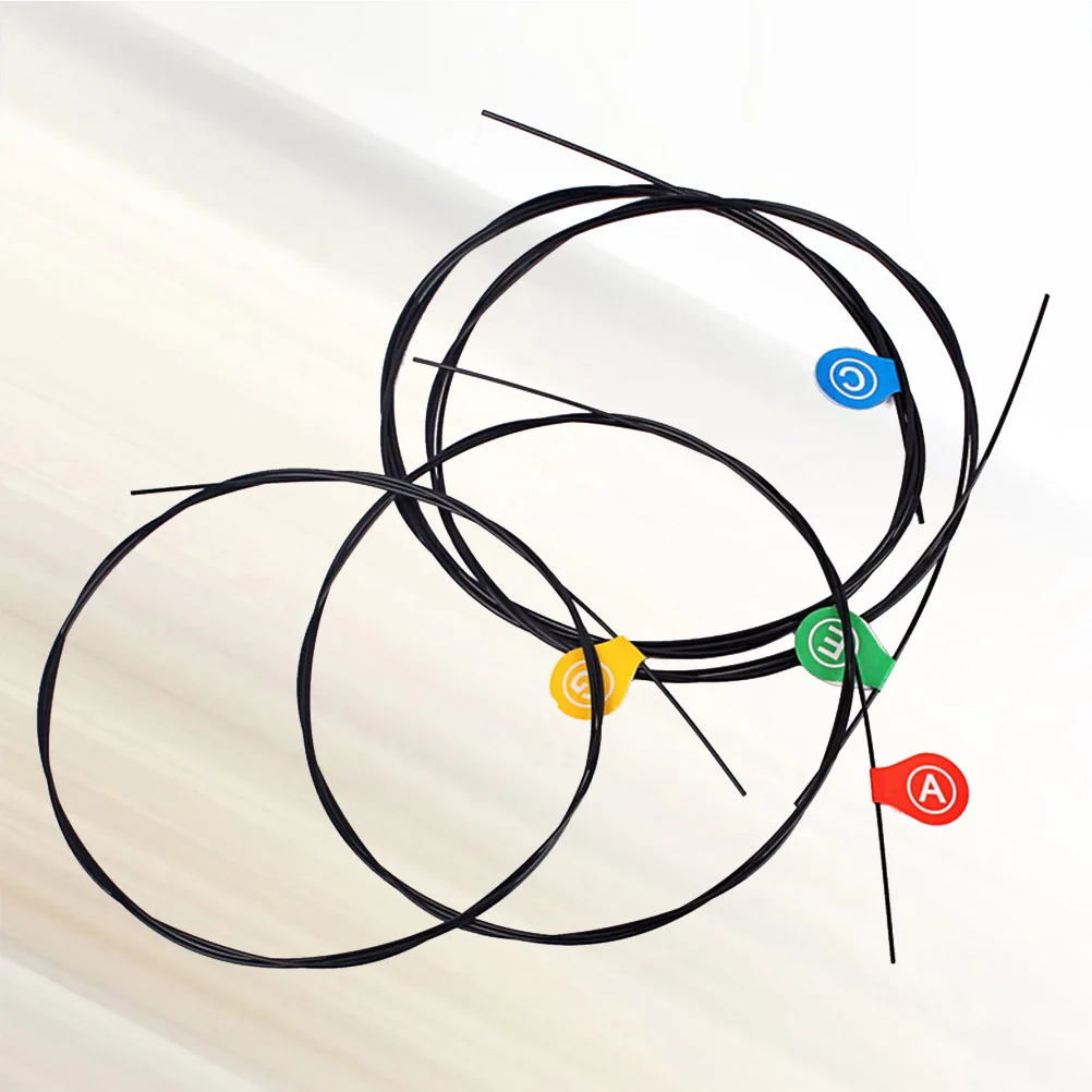 

4Pcs Ukulele Strings Aecg Nylon Perfect Tone Remarkable Chord Constructions Increased Brightness Guitar Accessories Black