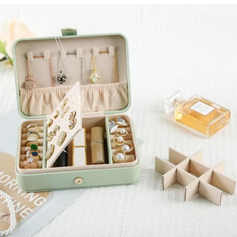 

Портативная шкатулка для драгоценностей в клетку ромба, дорожная шкатулка для драгоценностей, кольцо, серьги-гвоздики, ожерелье, шкатулка для хранения ювелирных изделий, изысканные подарки.