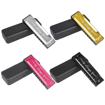 IRIN 10 Hole 10 Tone Woodwind Instrument Harmonica Colorful C Key Harmonica Suitable for B