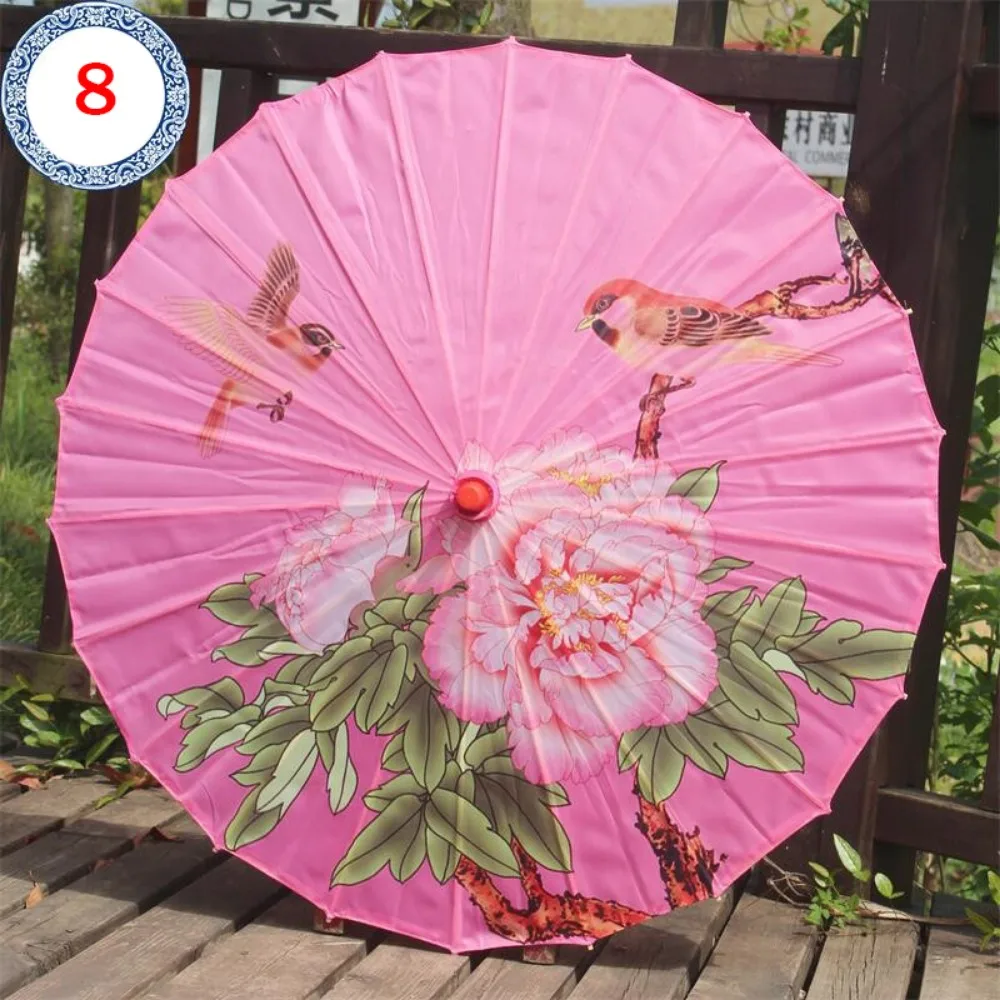 Ombrello cinese antico da sposa in carta oliata 56 cm Sfilata di moda classica Protezione solare Ombrello decorativo per bambini 10 colori