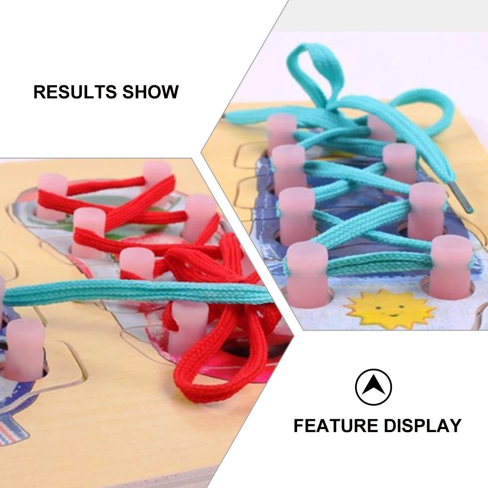 

Shoelace Panel Toy Kids Educational Wood Montessori Baby Skill Development Toddler Learning Tie Shoes Preschool Fine Motor