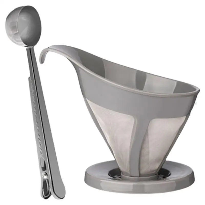 27RB مرشحات القهوة من الفولاذ المقاوم للصدأ شاشة مرشح القهوة قابلة لإعادة الاستخدام مع ملعقة قياس مناسبة لصانعي القهوة