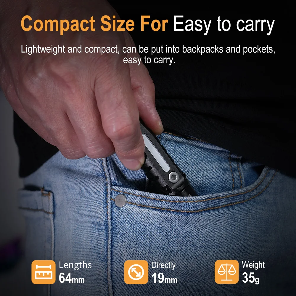 BORUiT RJ28 EDC Mini Flashlight Portable Keychain Light Type-C Charging Work Light Multi-light Source Camping Pocket Lantern - Image 4