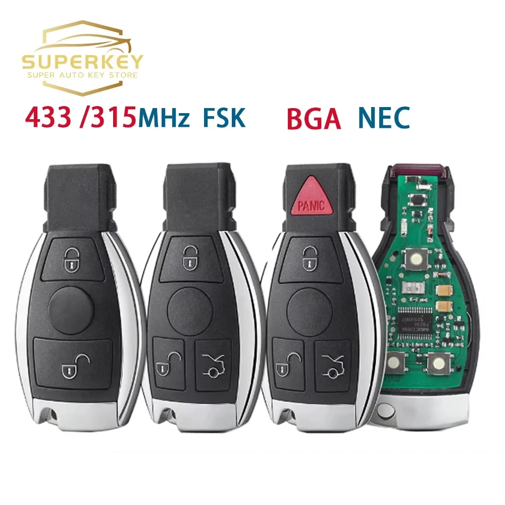 

Superkey 3 Buttons Smart Car Key For Mercedes Benz A C E S Class 2000 - 2010 2000+ 433 315 MHz Fsk Sprinter Viano Vito BGA Chip