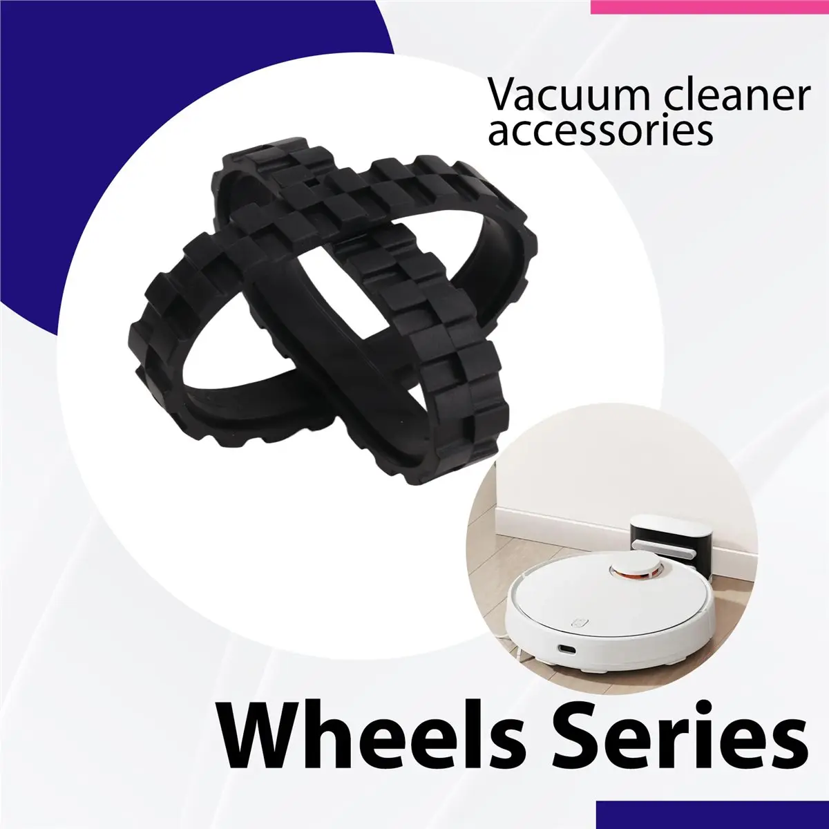 

[A25M] 2PCS for Roborock S5/T6/T7 Accessories Xiaomi Walking Wheel Tire Skin Replacement Robot Vacuum Cleaner Parts