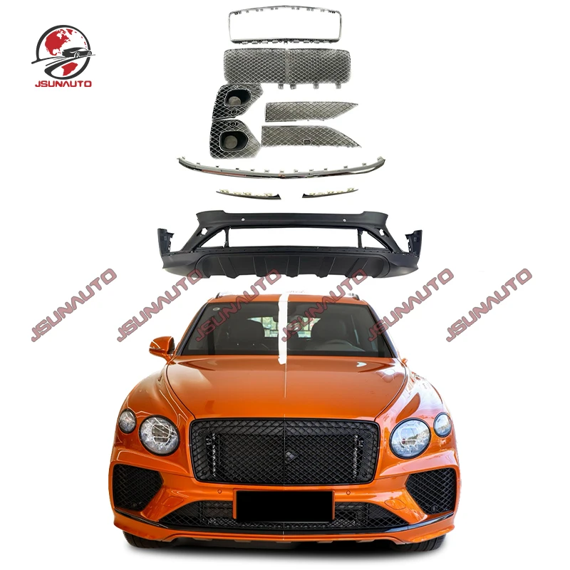 Good Quality For Bentayga V8 OE Style Front Bumper Silver Grill Kits For 20-24 Bentley Bentayga Mulliner Bumper