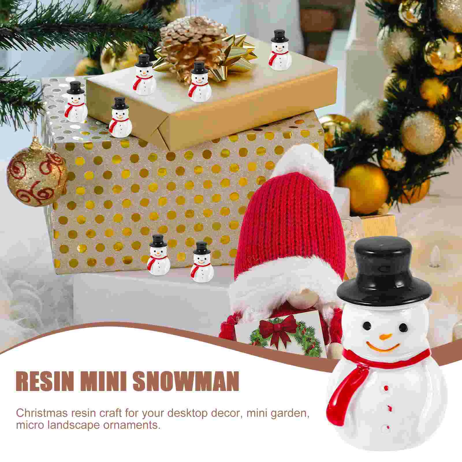 20 Pcs Mini Snowman Micro Landscape Decor Figures Resin Craft Xmas DIY Christmas Miniature Aldut Toys Nativity Ornaments