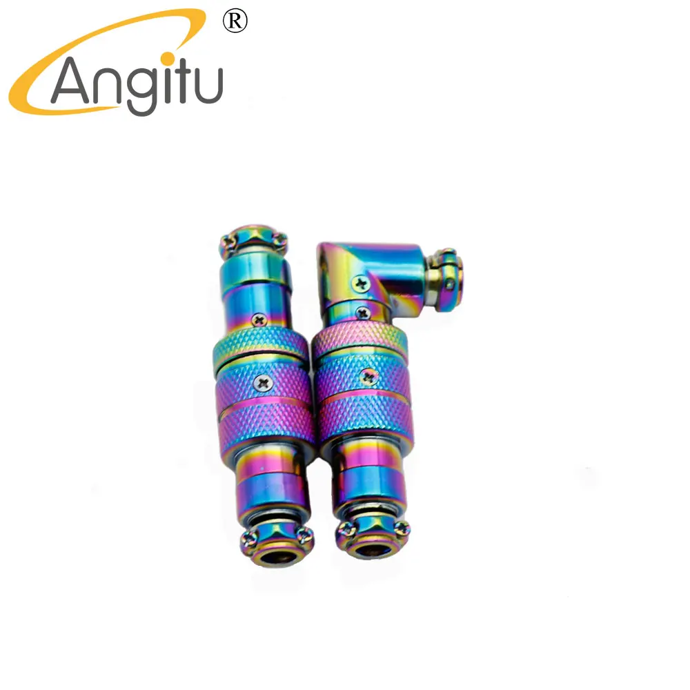 Colorful GX16 Aviator 1 Set Aviation Socket Plug Rainbow Angle GX16 4Pin Male And Female Connector For Keyboard Cables DIY