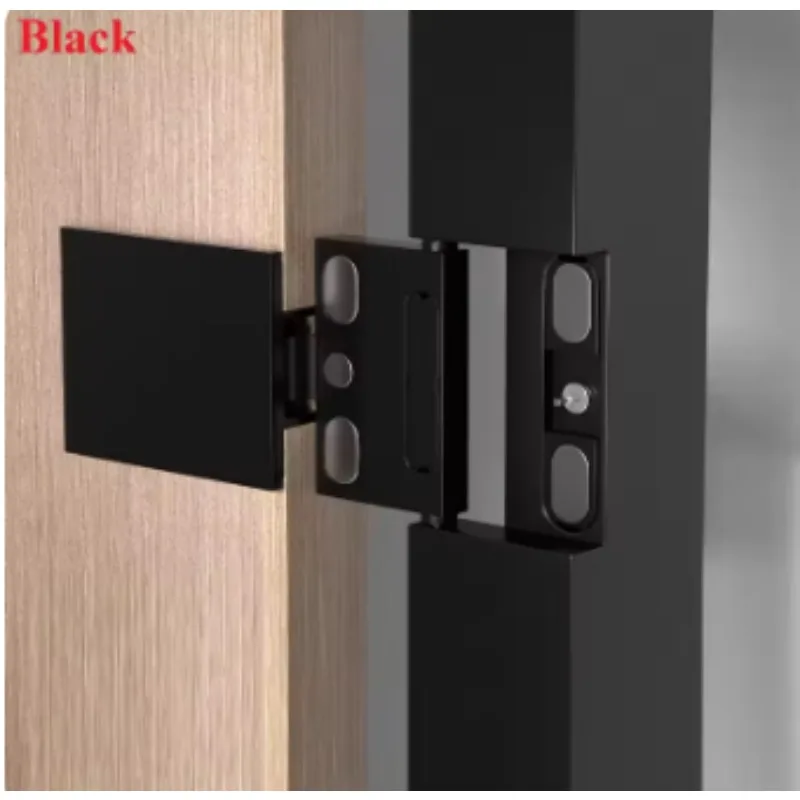 2Pcs Consice Conceal Soft Aluminum Framed Glass Door Hinge With Pin Damper For Wardrobe Closet Showcase Wine Cabinet