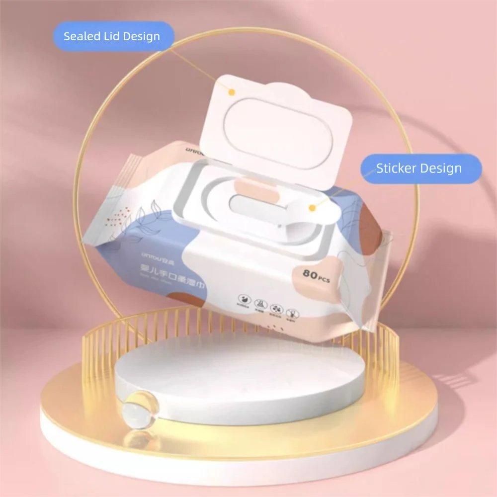 80 قطعة/الحقيبة جديد متعدد الأغراض الطفل مناديل مبللة كبيرة الحجم لطيف تنظيف مناديل التنظيف لينة الملمس مناديل مبللة ورقة رعاية الطفل