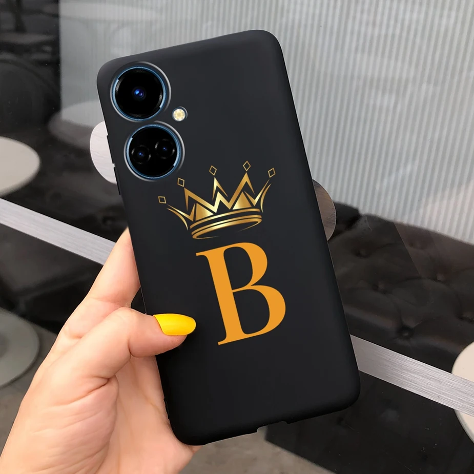 For Tecno Camon 19 Case New Fashion Crown Letters Cover Soft Silicone Case For Tecno Camon 19 Neo Camon19 Pro 5G Back Cover Capa