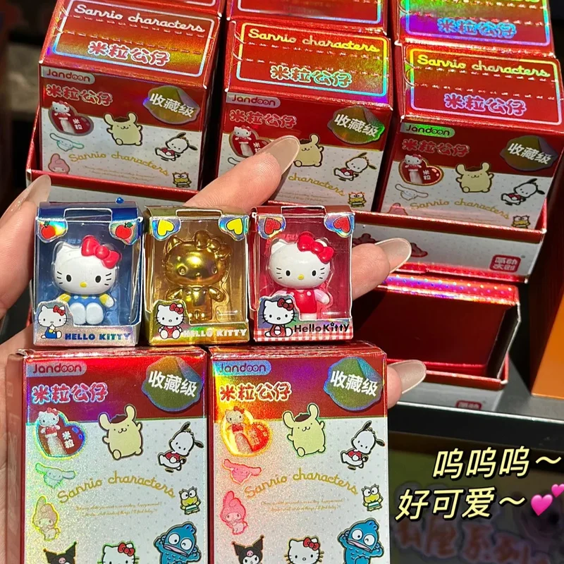 

Милая мультяшная мини-фигурка «Hello Kitty My Melody», семейная мини-фигурка, трендовая игрушка, мини-кукла, украшение для офиса, орнамент, подарки